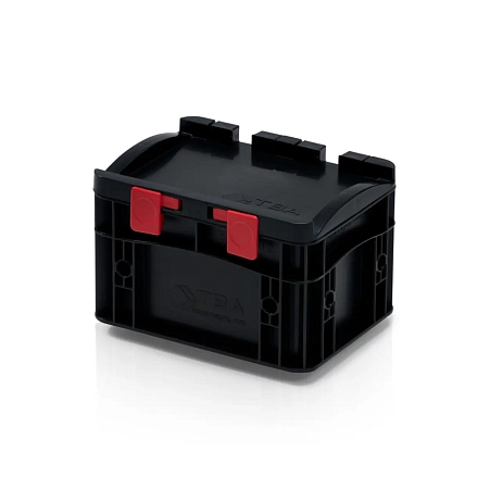 ESD Euro přepravka s víkem 20 cm × 15 cm × 13,5 cm, černá